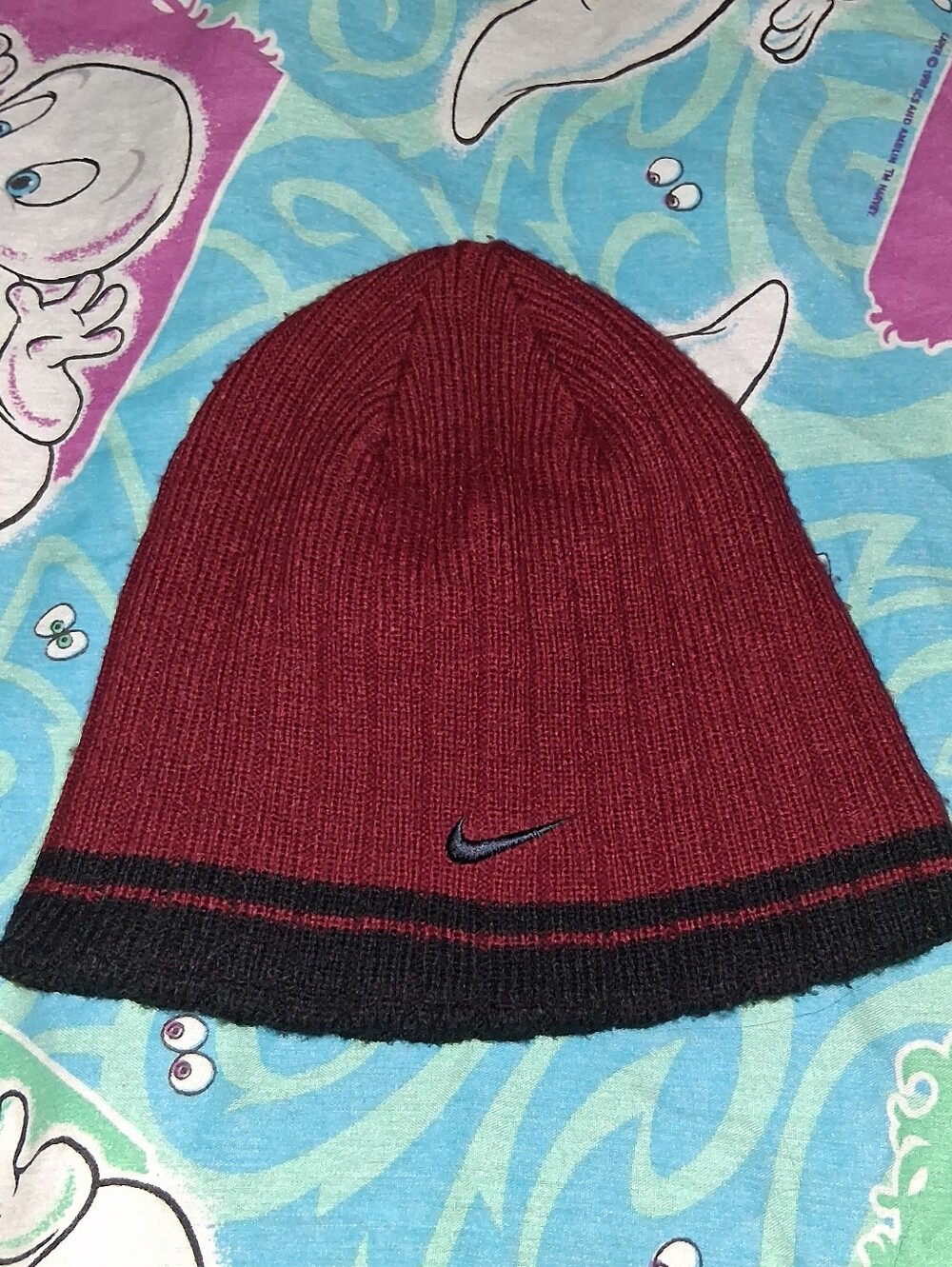 90s Reversible Nike Vintage Winter Beanie Ribbed Cap Hat